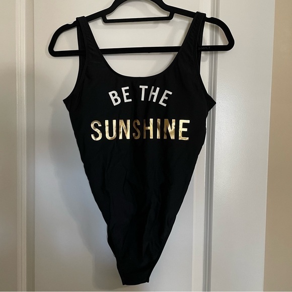 Hollister Black Be The Sunshine One Piece Swim Suit Bathing Suit - Picture 2 of 7